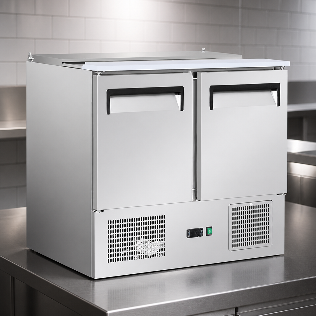 240Ltr Commercial Saladette Counter Fridge with Chopping Board