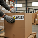 Premium Caution Heavy Package Warning Labels with Strong Adhesive - 500 Labels per Roll for Safe Packaging