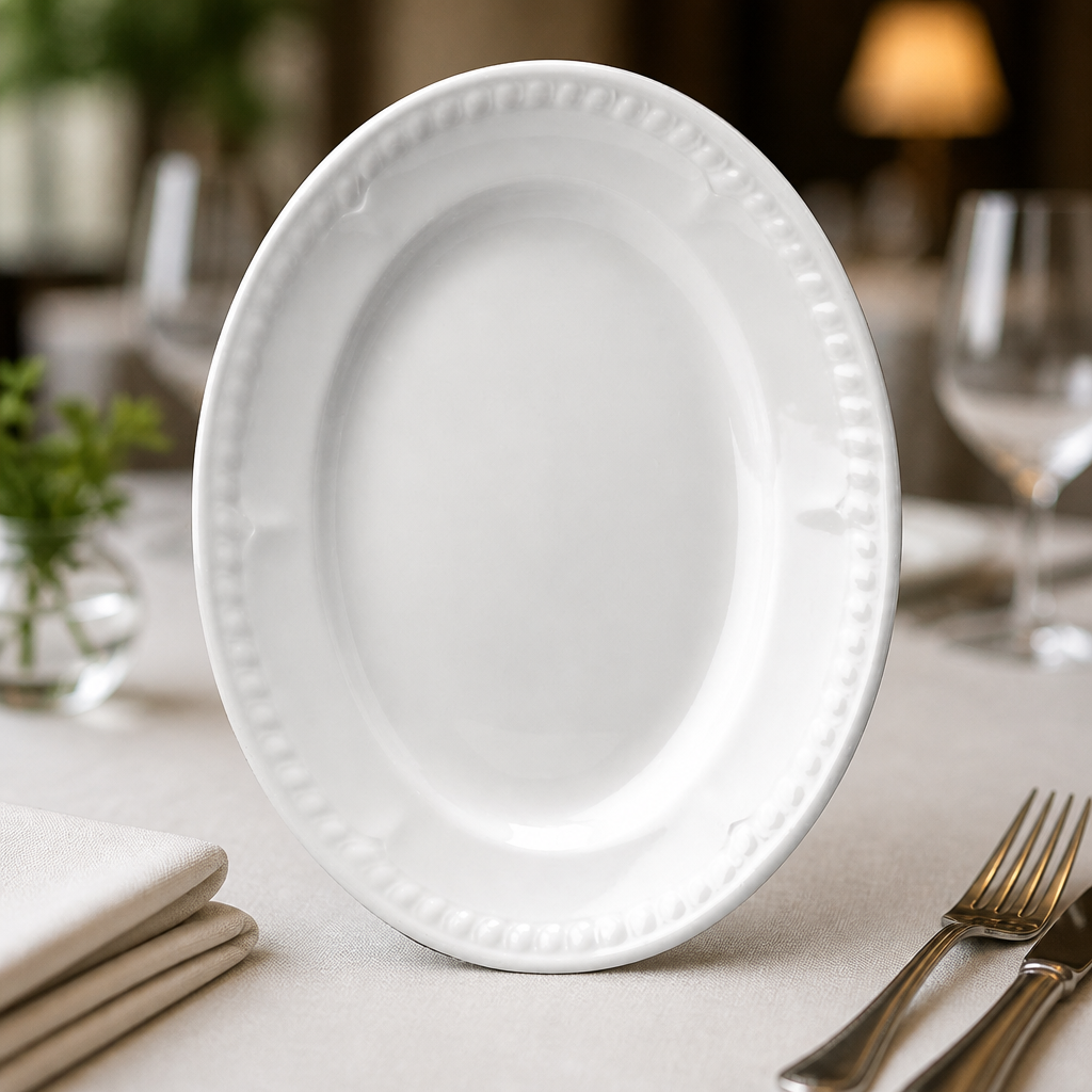 10 Inch Oval Platters 12 Pack Porcelain for catering