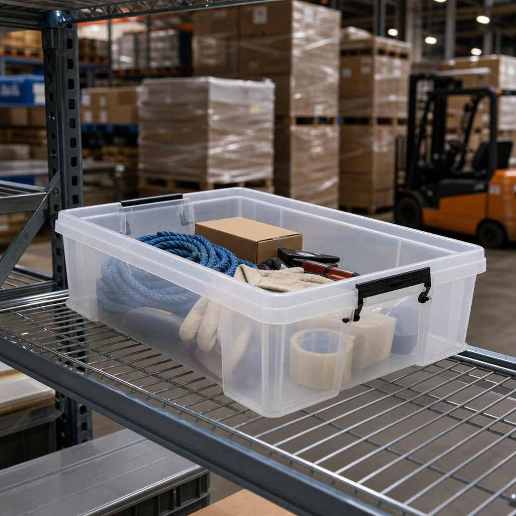 37 Litre Clear Plastic Storage Box with Clip Lock Lid