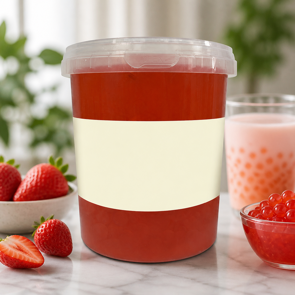 Commercial Strawberry Popping Boba Topping 900g for Drinks