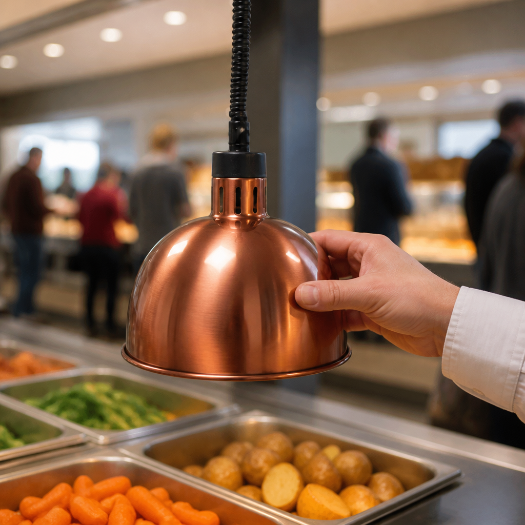 Commercial Retractable Dome Heat Shade Copper Finish 1000W