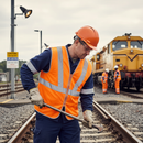 Premium High Visibility Rail Track Vest - Certified EN471 Class 2:2, EN510 Anti-Entanglement, Adjustable Fit, Quick Release - Orange Color