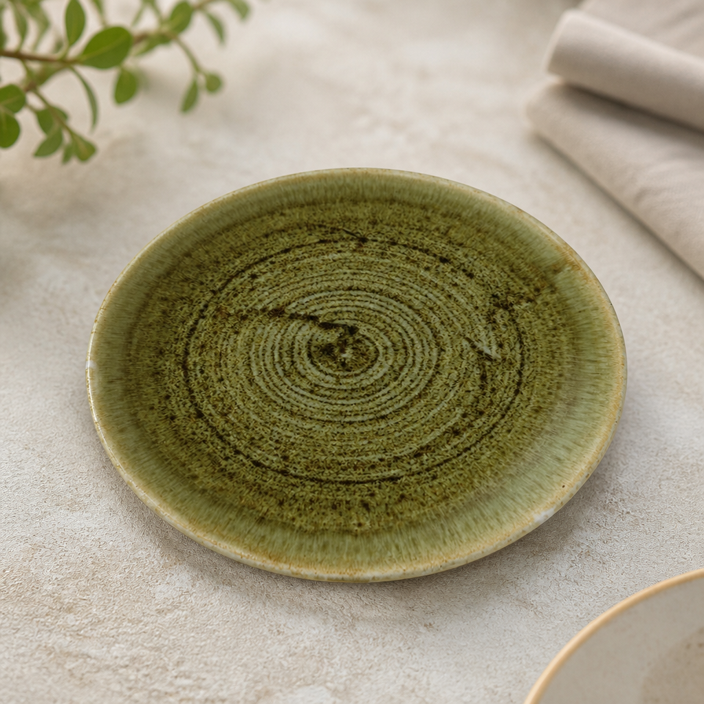 Commercial Olive Coupe Plates 6.5" - 12 Pack Super Vitrified