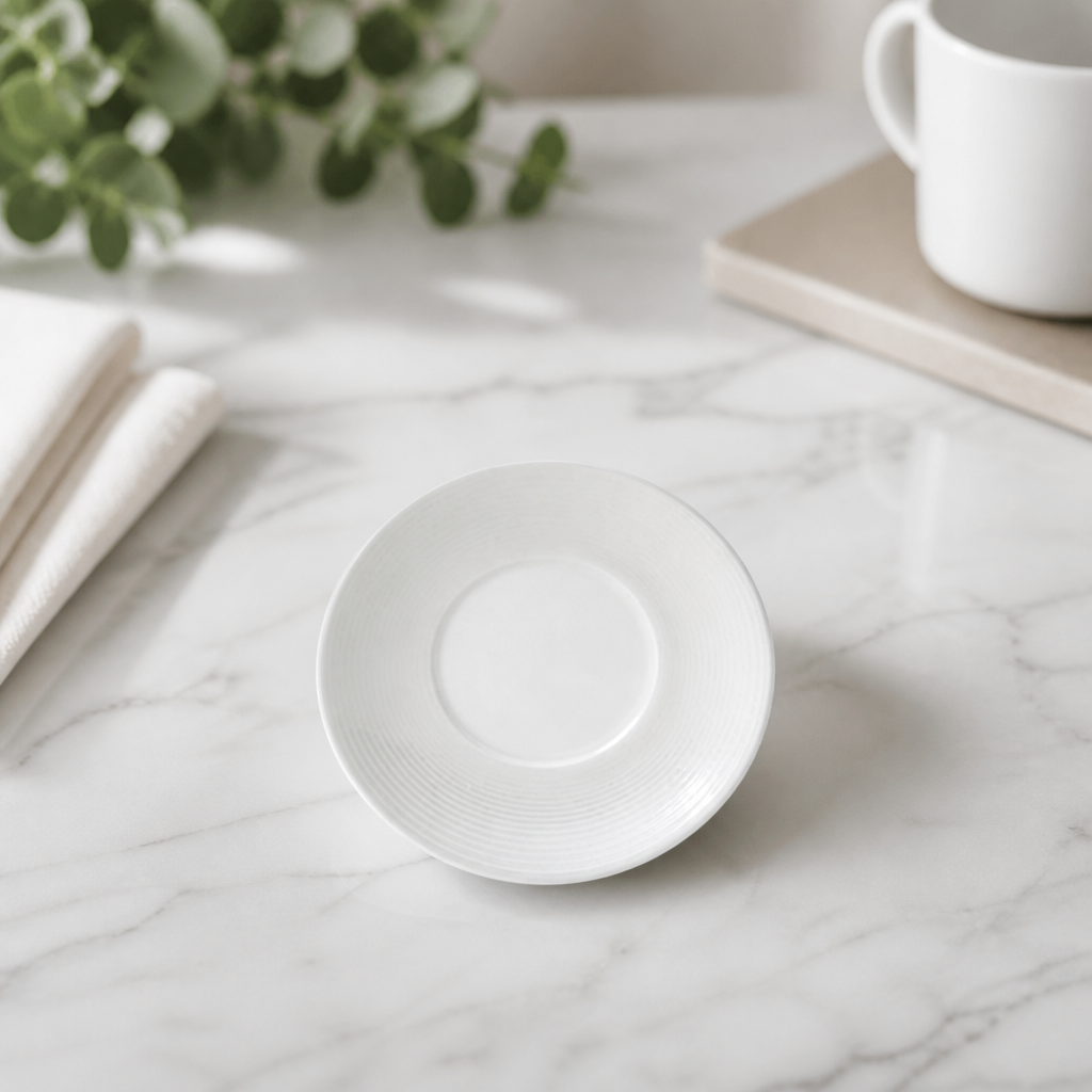 White Bone China Espresso Saucers 120mm 12 Pack