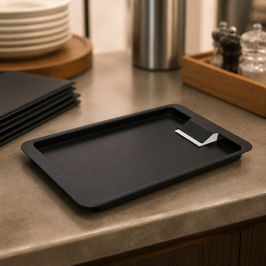 Commercial Bill Presenter Tip Tray with Clip Black 13x20cm