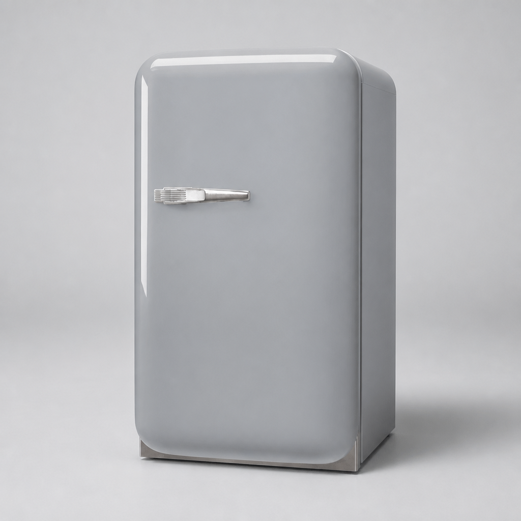 50s Retro Mini Bar Fridge Silver