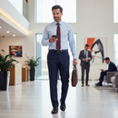Premium Navy Trousers with Regular Leg Fit, Available in Sizes 28-44 for Comfort and Style