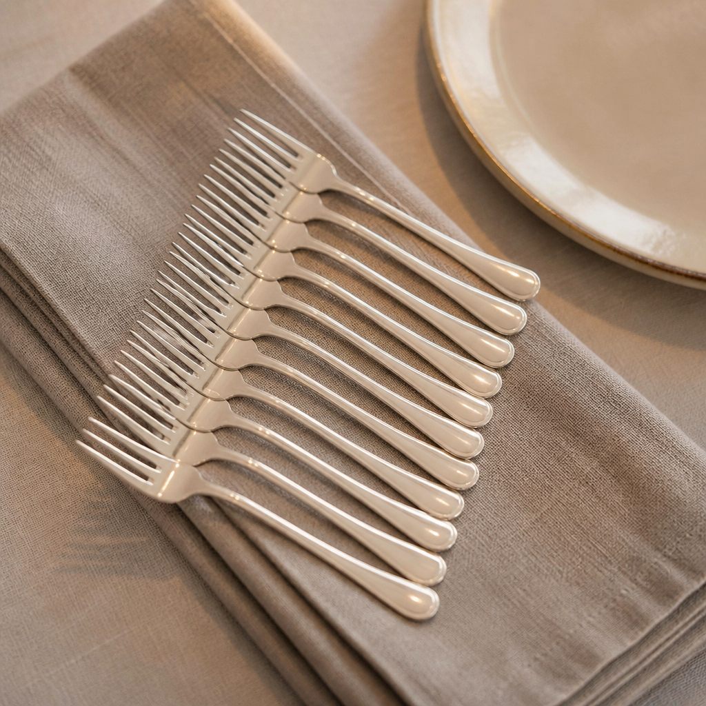 Pack of 12 stainless steel commercial dessert forks