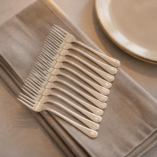 Pack of 12 stainless steel commercial dessert forks
