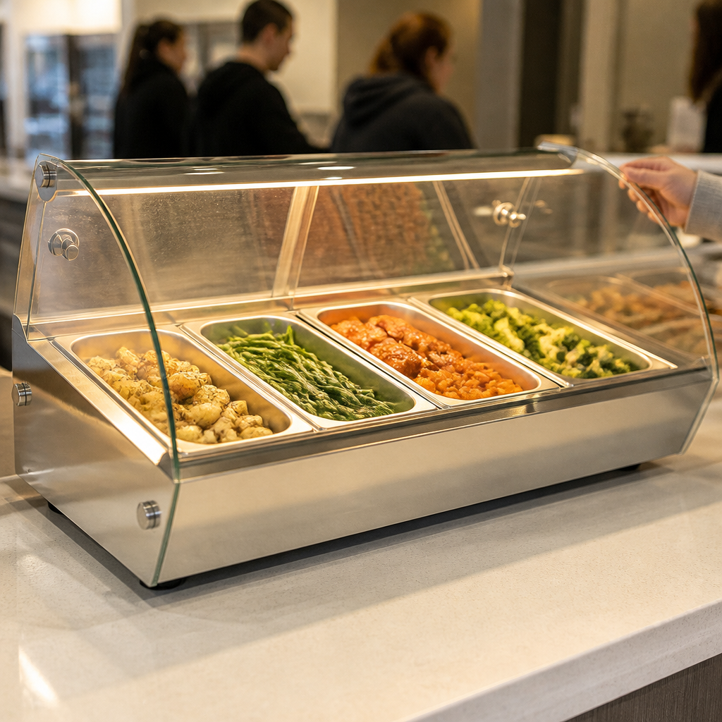 Commercial Heated Food Display 800mm with 4x 1/3GN capacity
