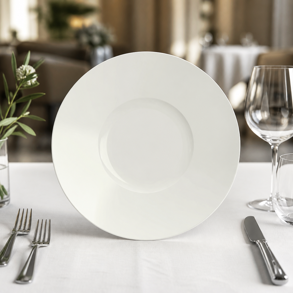 Pack of 6 Commercial Rimmed Plates 310mm, dishwasher safe