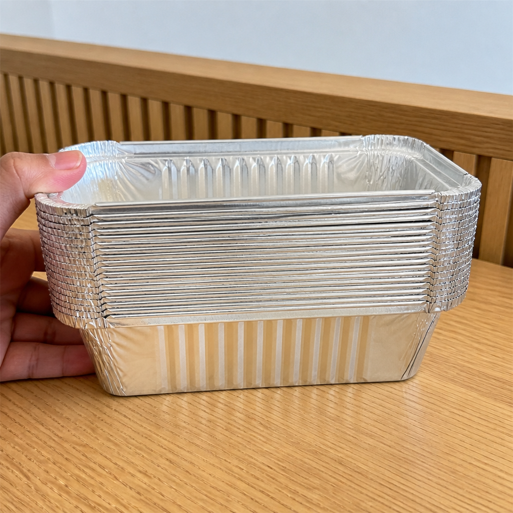 660ml Aluminium Foil Takeaway Food Containers with Lids 50 Pack