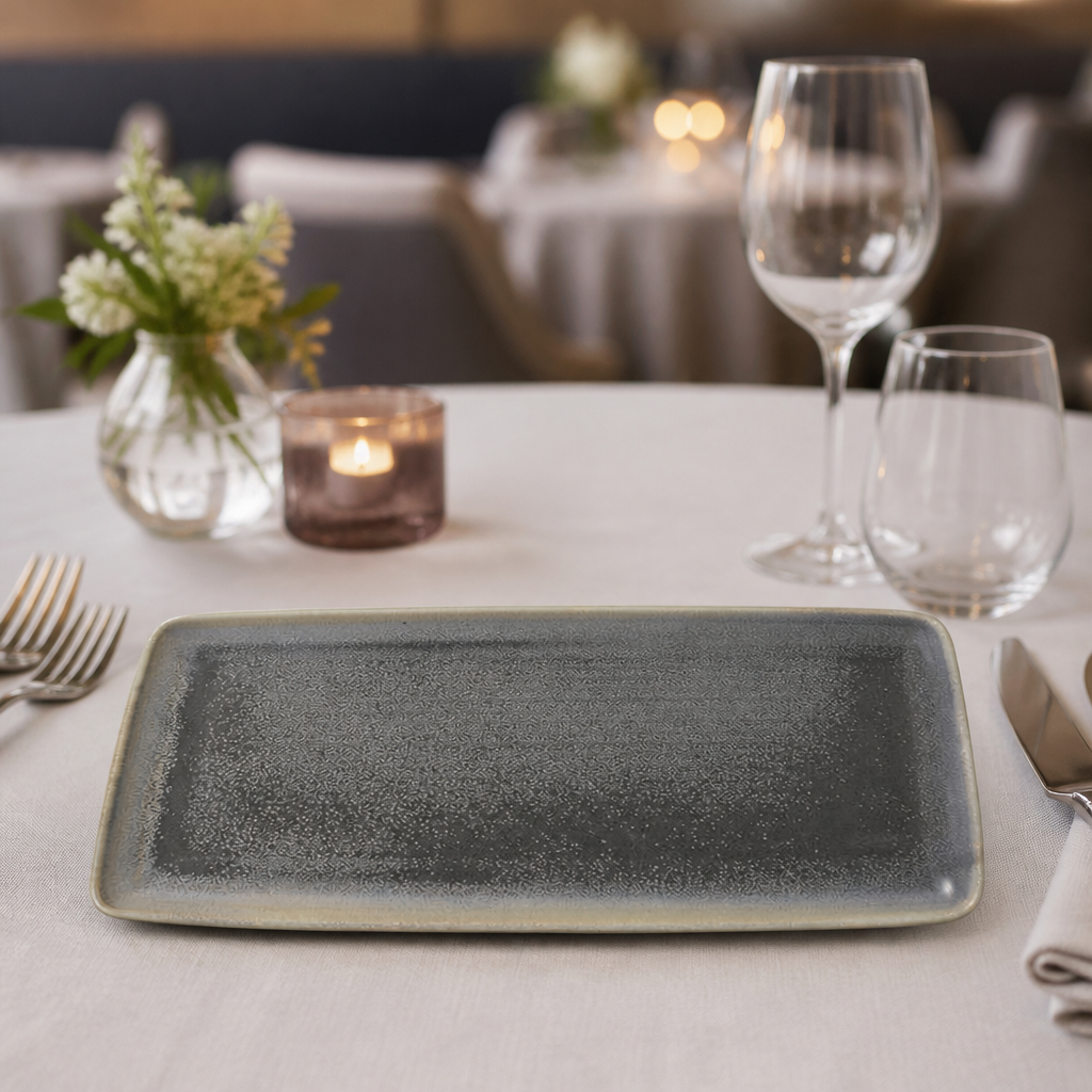 Commercial Rectangular Trays 360x171mm Vitrified Stoneware 4 Pack