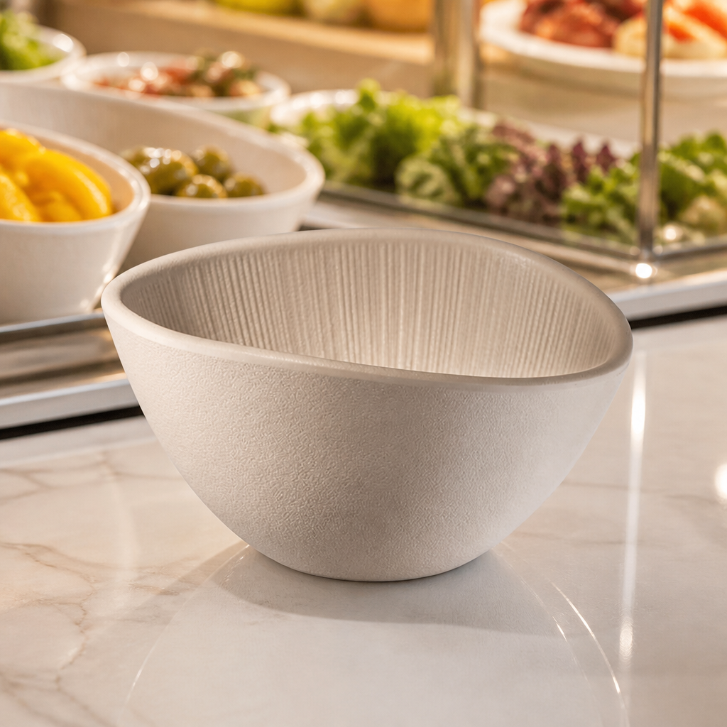 Commercial Melamine Bowl 145x125mm Black Sand Finish