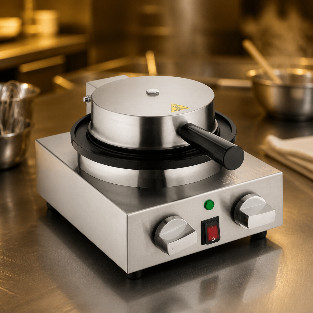 Commercial Round Waffle Maker for 30 waffles per hour