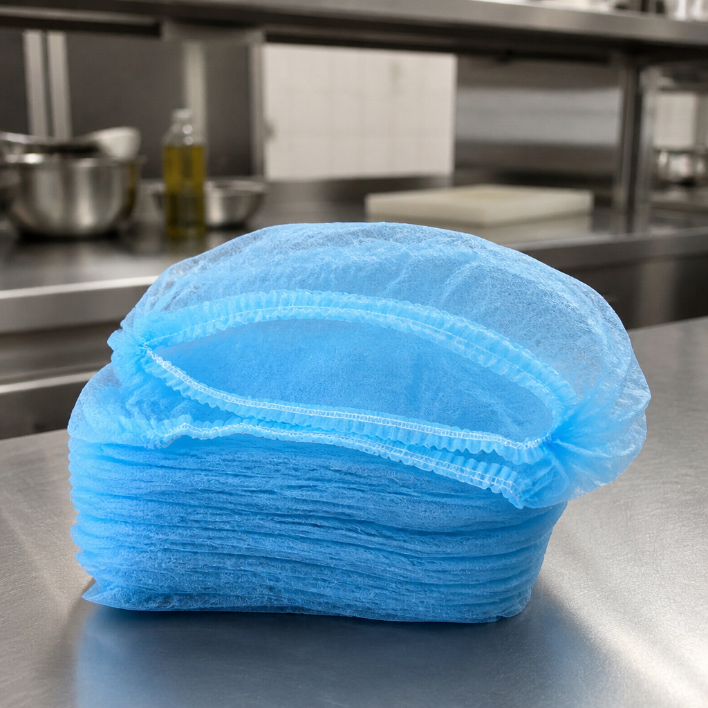 Commercial blue hair nets 50 pack for kitchen hygiene