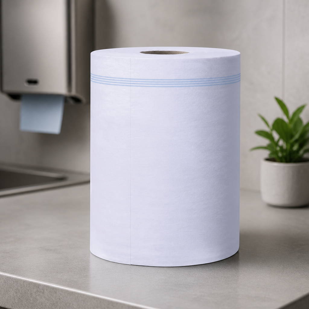 Commercial Blue Wiping Paper Centrefeed Rolls 6 Pack