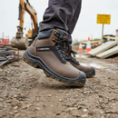 Premium Metal-Free Water-Resistant Safety Boot S3 CI SRC for Outdoor Work - Flexible and Lightweight Design in Brown, Sizes 3.5-12