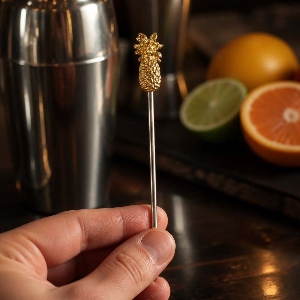 Commercial gold plated garnish picks for cocktails, 10 pack