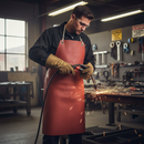 Premium Heavy Duty Red Rubber Apron 42x36 Inch - Eyeleted, Pack of 5 for Industrial Use
