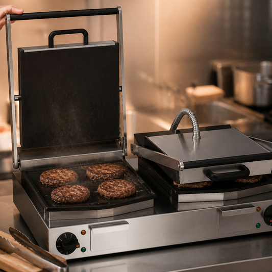 Electric Twin Contact Grill 255 x 265mm Cooking Area Commercial