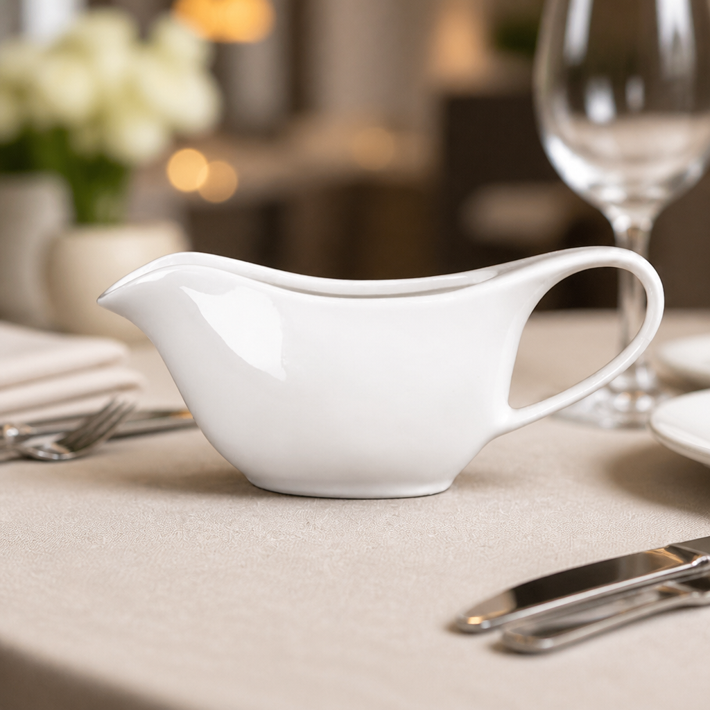 Commercial 95ml Sauce Boats - Elegant Porcelain Crockery Set