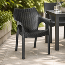 Commercial Outdoor Armchairs Black Polypropylene 4 Pack