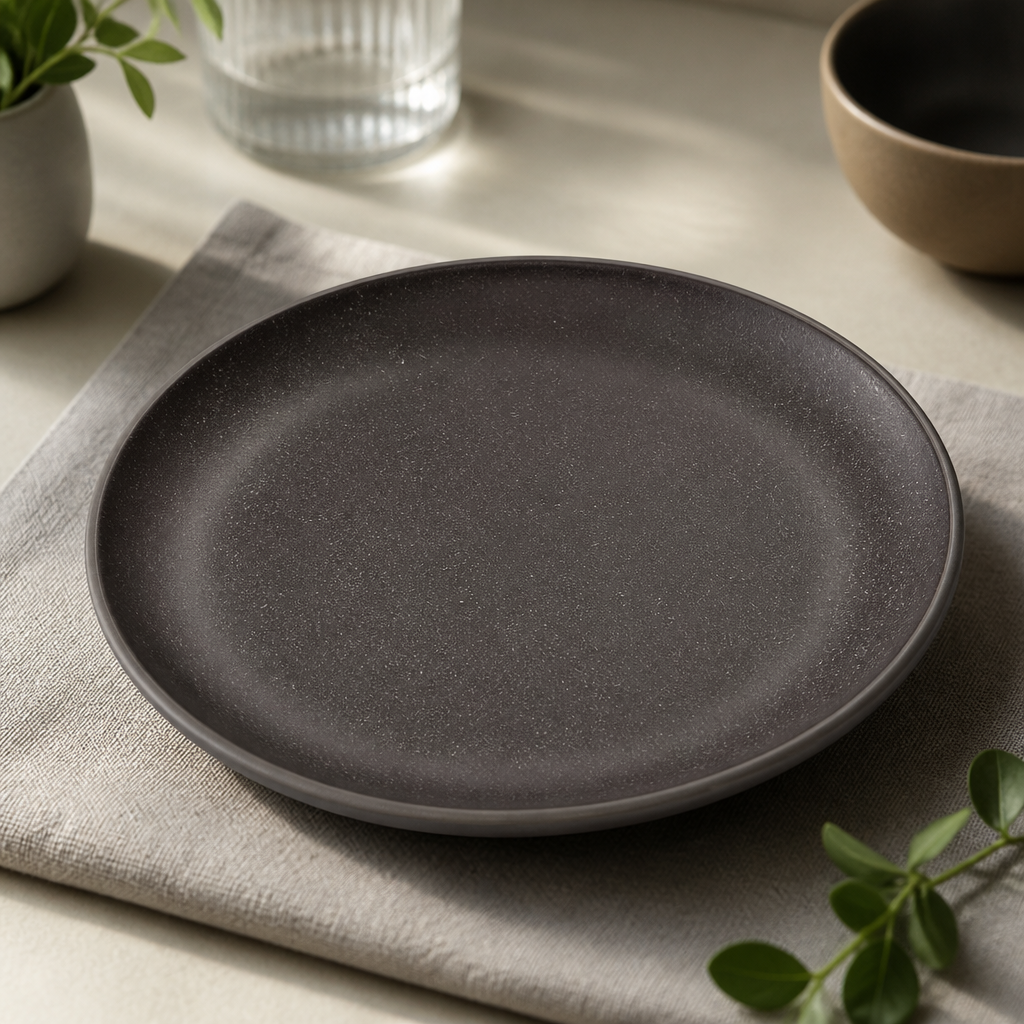Commercial Charcoal Chia Plates 205mm - 6 Pack