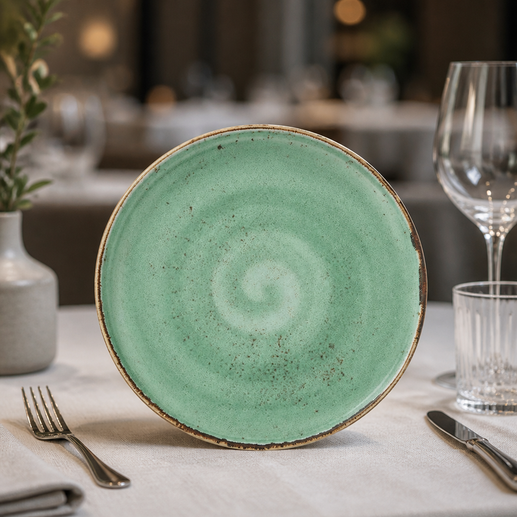 Commercial Stack Plates Aqua 255mm - 12 Pack for Catering