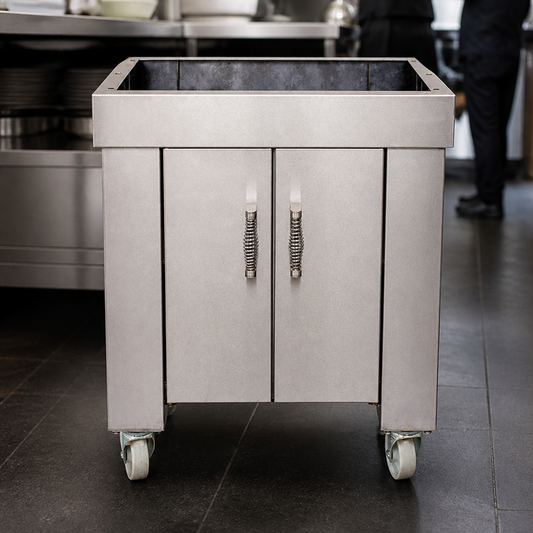 Commercial Stand with Doors for Charcoal Oven - Stainless Steel