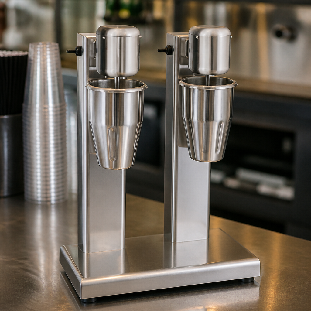 Commercial Twin Head Milkshake Mixer 160W 560mm High