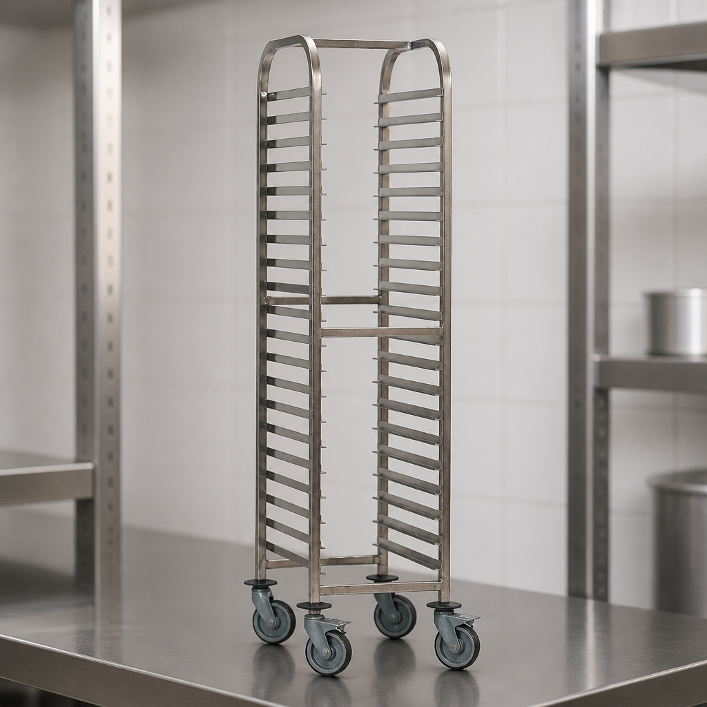 Commercial Gastronorm Racking Trolley with 15 shelves