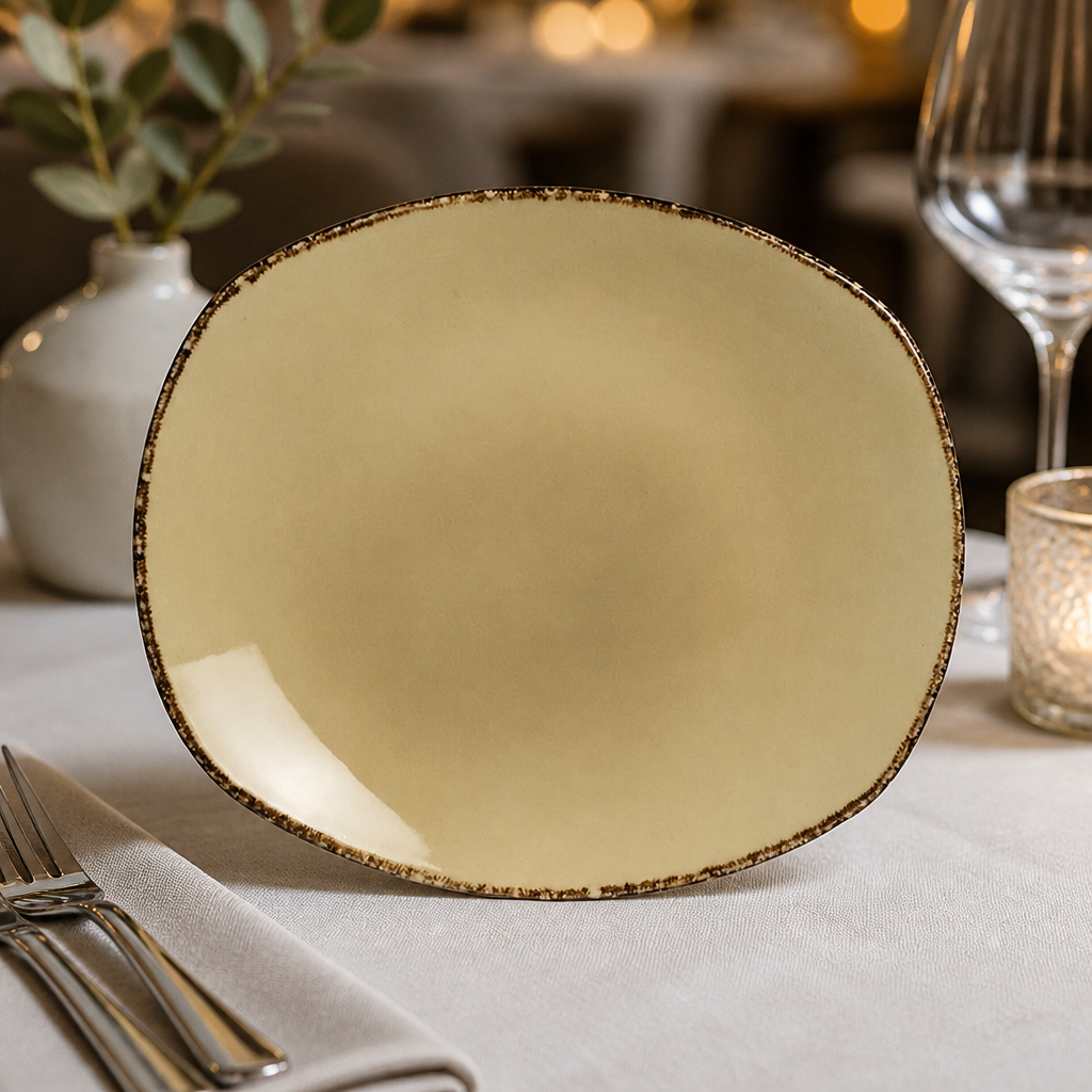 Commercial Porcelain Plates 150mm Wheat Spice 36 Pack
