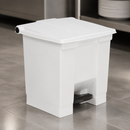 30.5L Commercial Step-On Pedal Bin White Polyethylene
