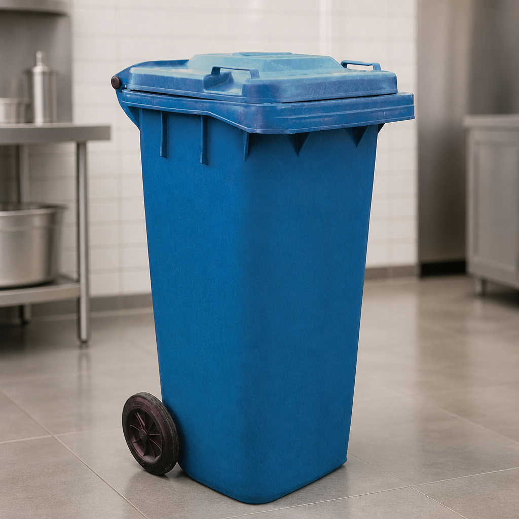 120L Blue Wheelie Bin for commercial waste management