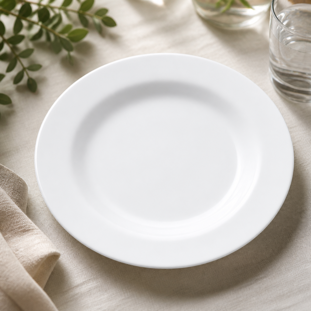 Commercial Opal Glass Plates 275mm - 12 Pack Dining Set