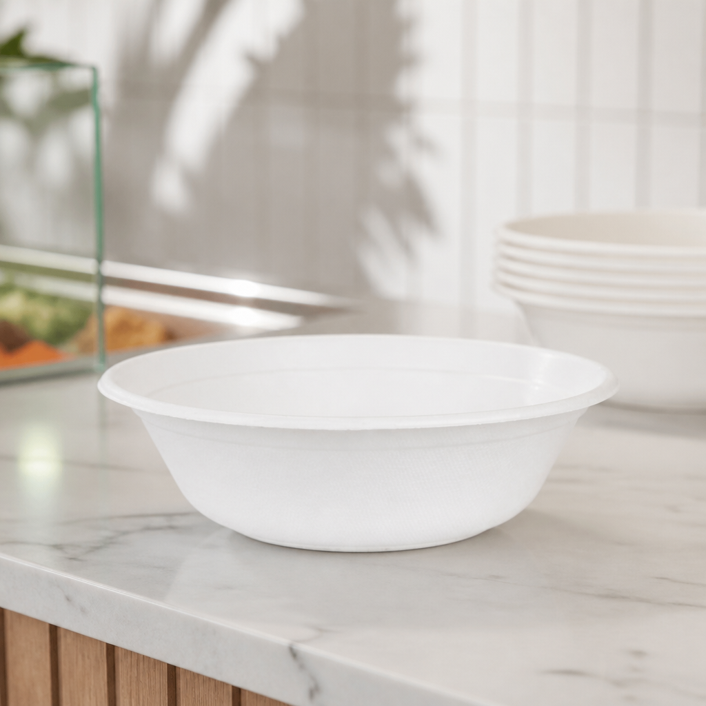 32oz Compostable Bagasse Poke Bowl Bases 50 Pack