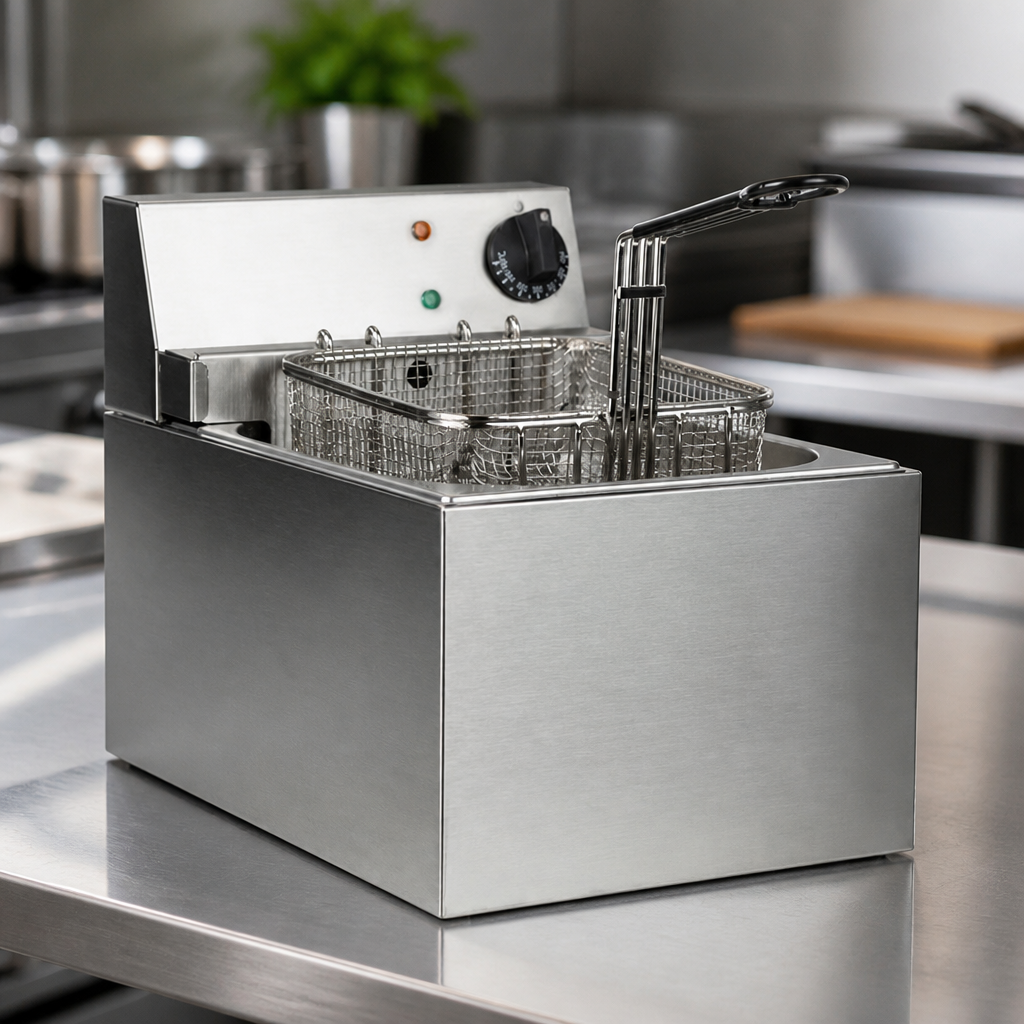 4Ltr Commercial Countertop Electric Fryer Stainless Steel