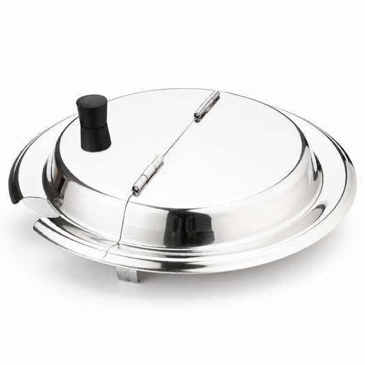 Commercial Soup Kettle Replacement Lid with Knob in Stainless Steel