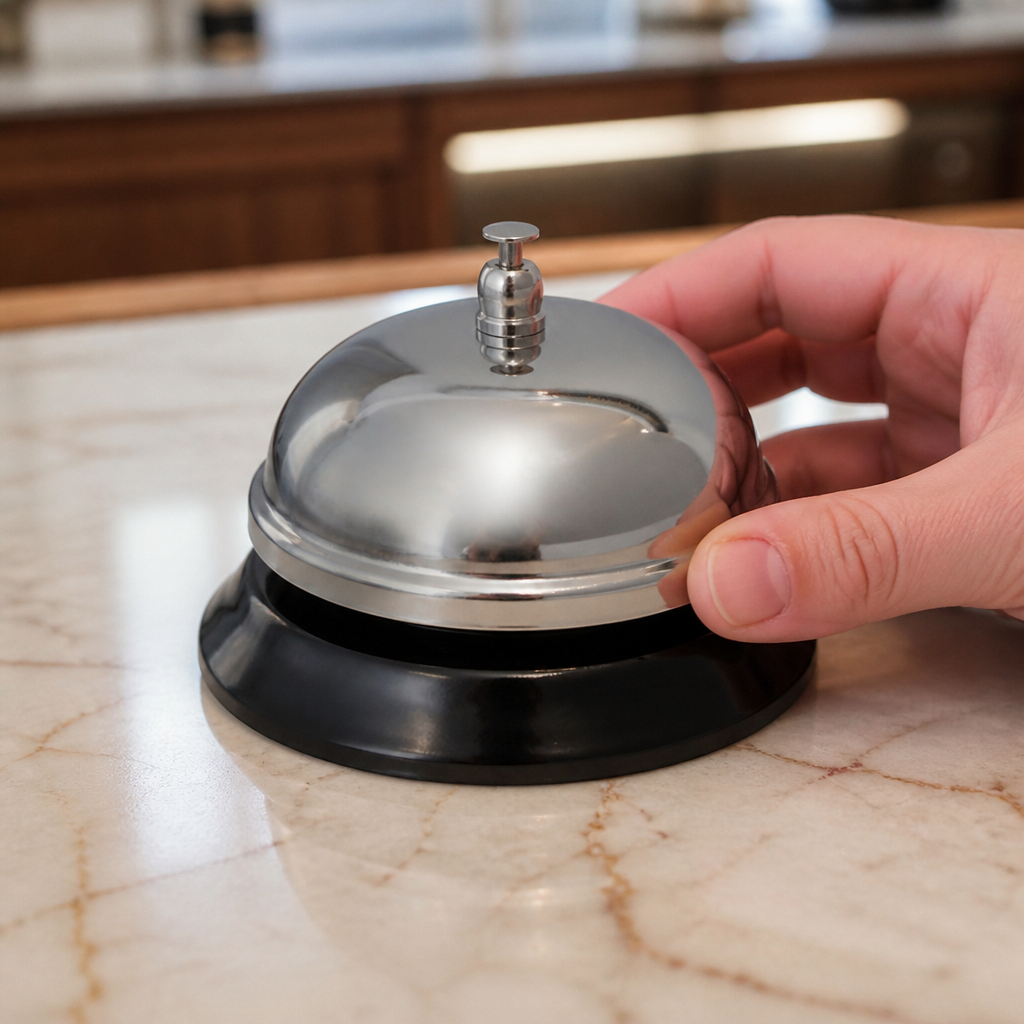 Stainless Steel Reception Service Bell 88mm for front-of-house use