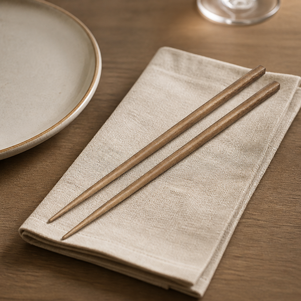Pack of 12 pairs of 270mm Acacia Wood Chopsticks