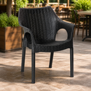 Commercial Outdoor Armchairs Black Polypropylene 4 Pack
