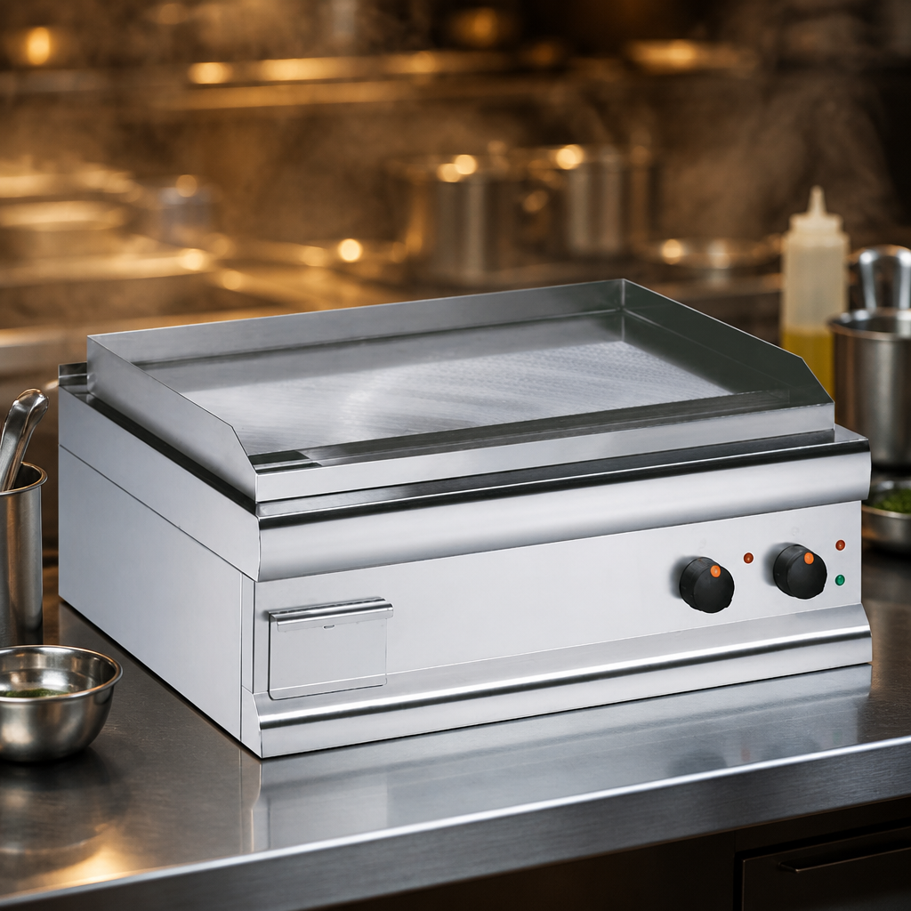 Commercial Dual Zone Electric Griddle 712 x 405mm Steel Plate