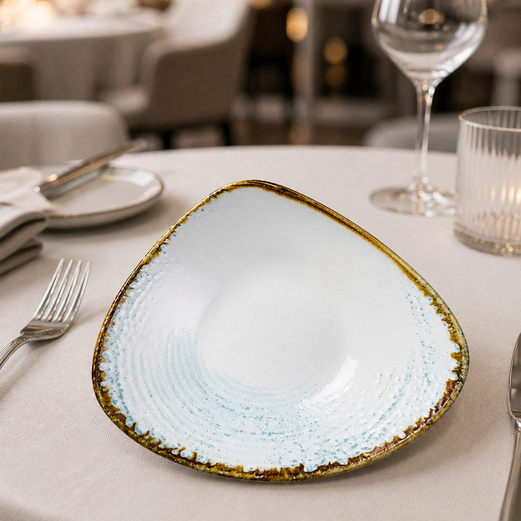 Aquamarine Triangle Bowls 235mm - 12 Pack