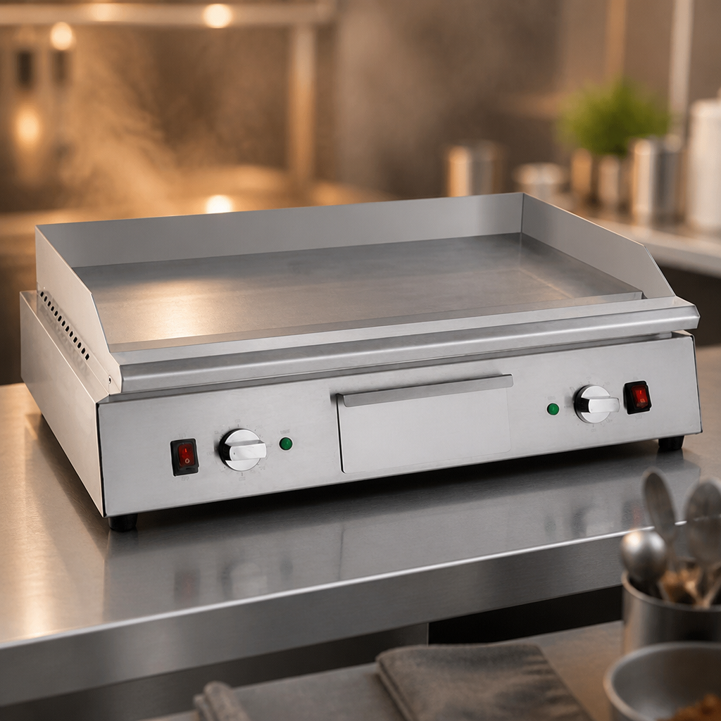 Commercial Dual Zone Chrome Plated Griddle 790mm