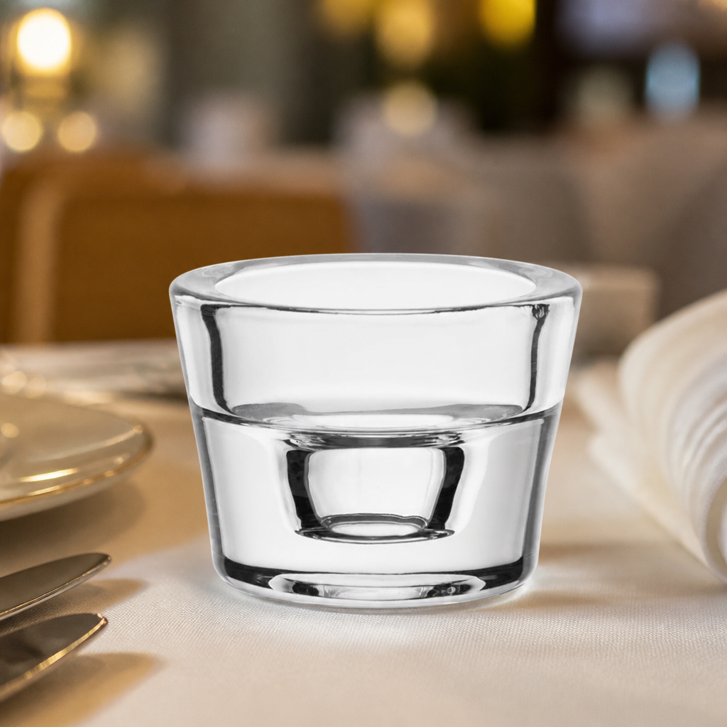 Commercial Clear Glass Tealight Holders 60x45mm Pack of 6