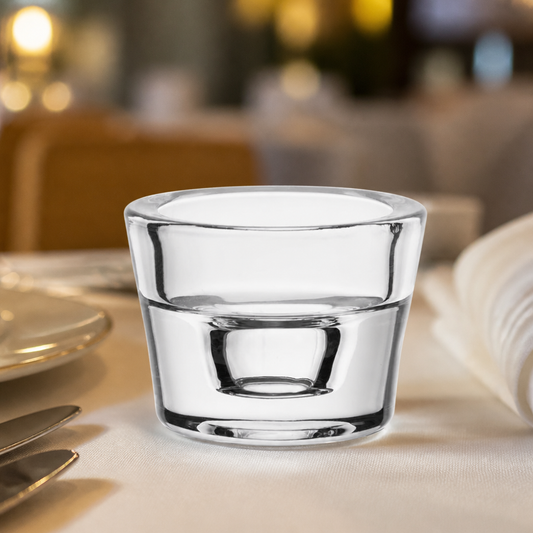 Commercial Clear Glass Tealight Holders 60x45mm Pack of 6