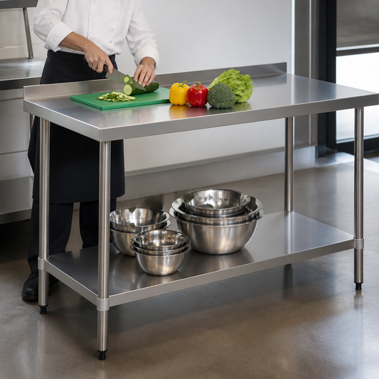 1500mm Commercial Stainless Steel Prep Table with Upstand