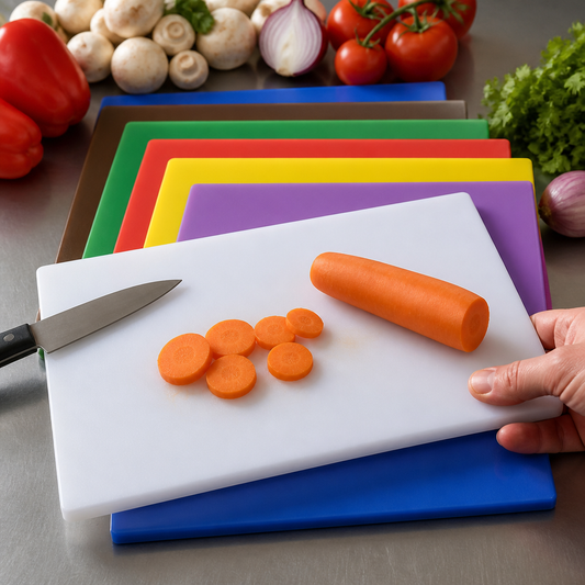 Commercial High Density 7-Piece Colour Coded Chopping Board Set